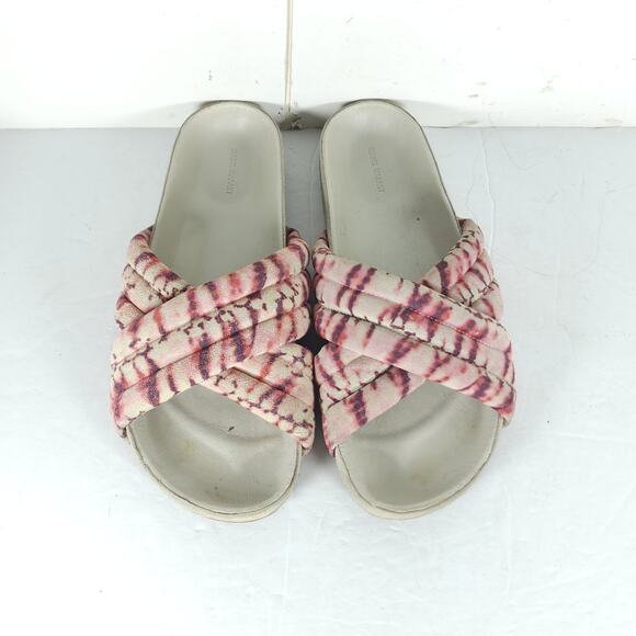 ISABEL MARANT Women's EU39 US8-8,5 Holden Velvet Pink Tie Dye Slide Sandals - Picture 4 of 16